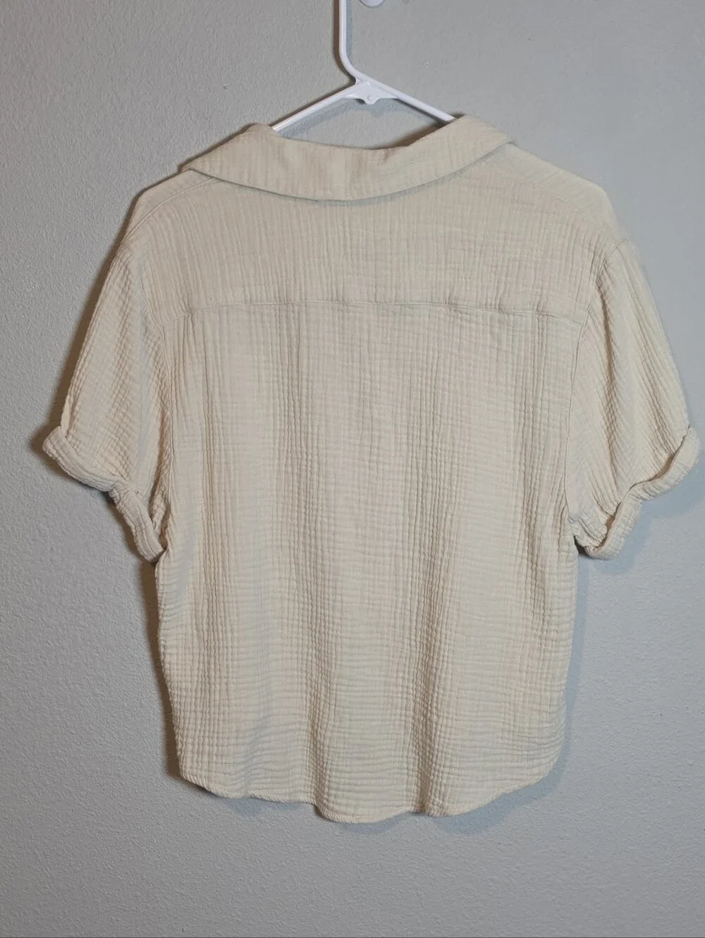 Magaschoni 100% Organic Cotton Beige Top Small Quiet Luxury Minimalist - Picture 4 of 5